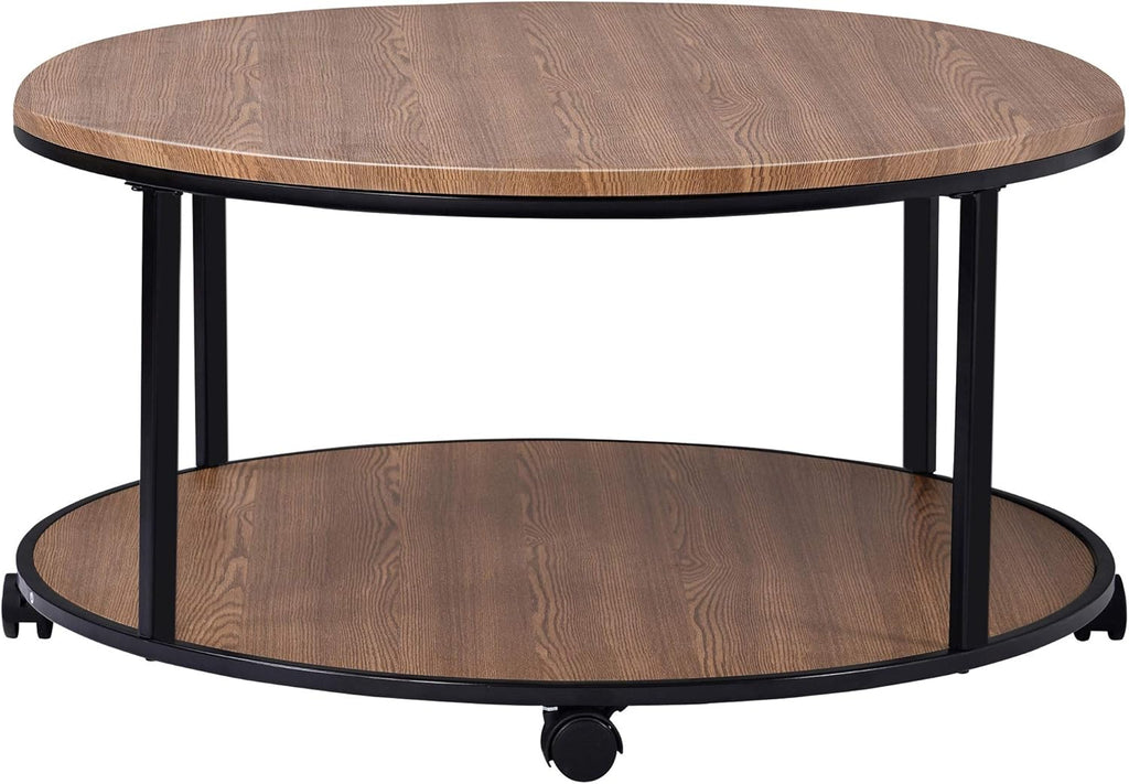 Round Coffee Table with Caster Wheels X890