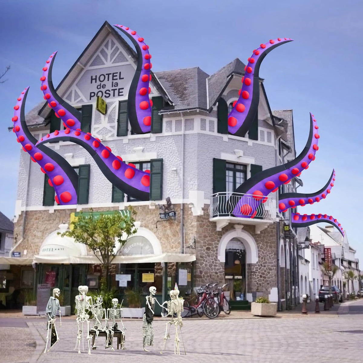 14 FT Huge Halloween Inflatables Octopus Tentacles Built-in LED Lights Inflatable Yard Decoration R2528