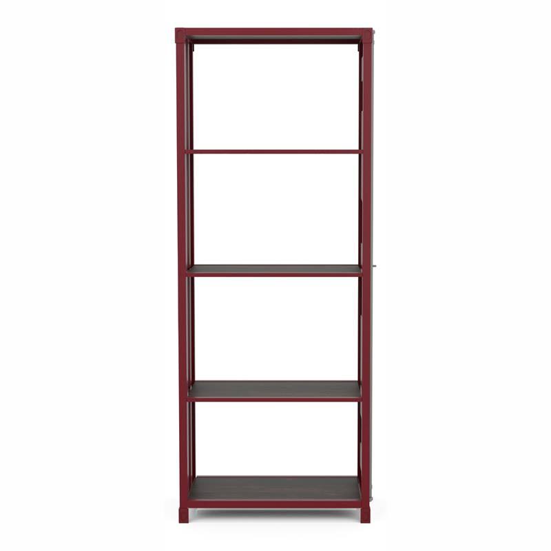 Red Powder Coating 4-Shelf Metal Bookcase O34234