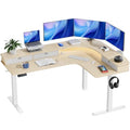 65″ L-Shaped Electric Height Adjustable Standing Desk with 3 Drawers N19463