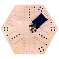 Large 24" Wooden Hand-Painted Aggravation Board Game with 22mm Marbles and Dice Y59664