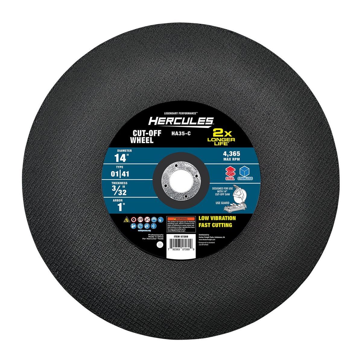 14 in. x 3/32 in. x 1 in. Metal Cut-Off Wheel X6236
