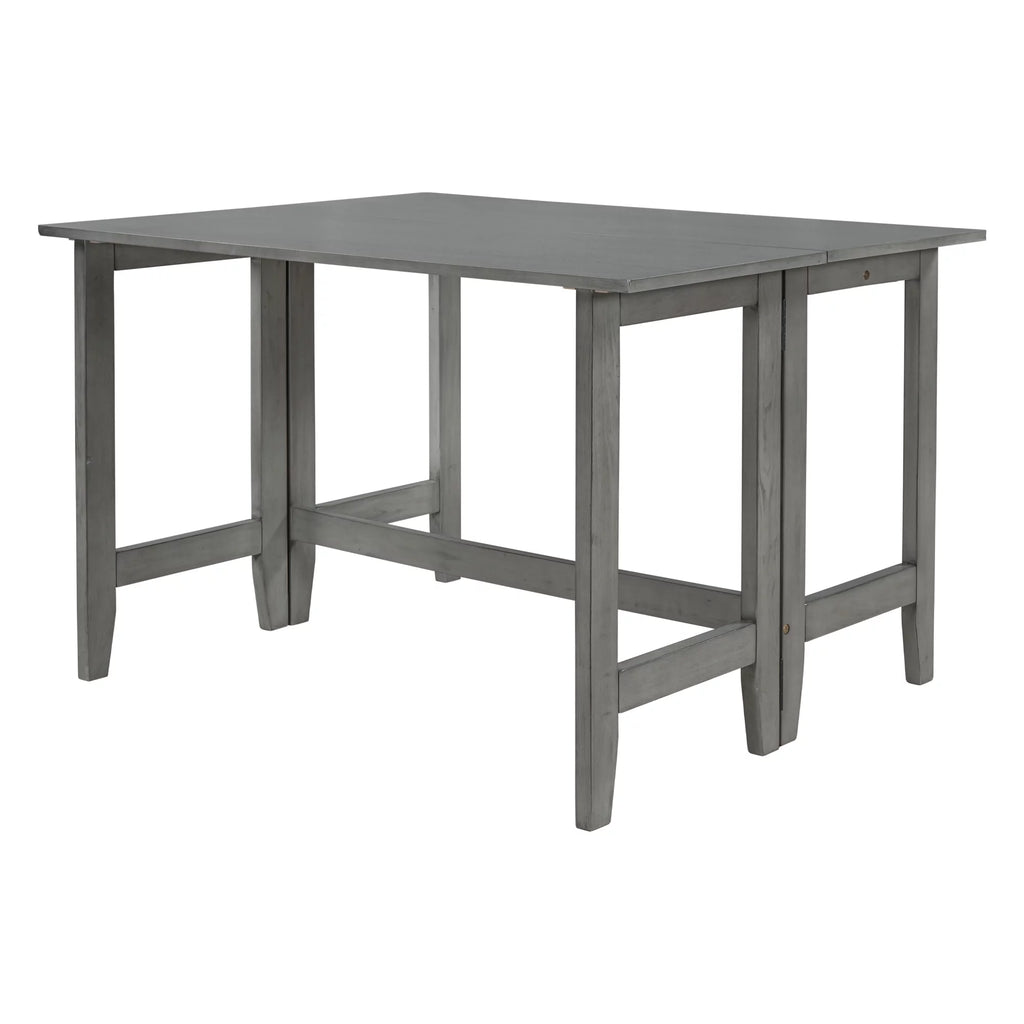 Gray Extendable Wood Dining Table with Drop Leaf B726