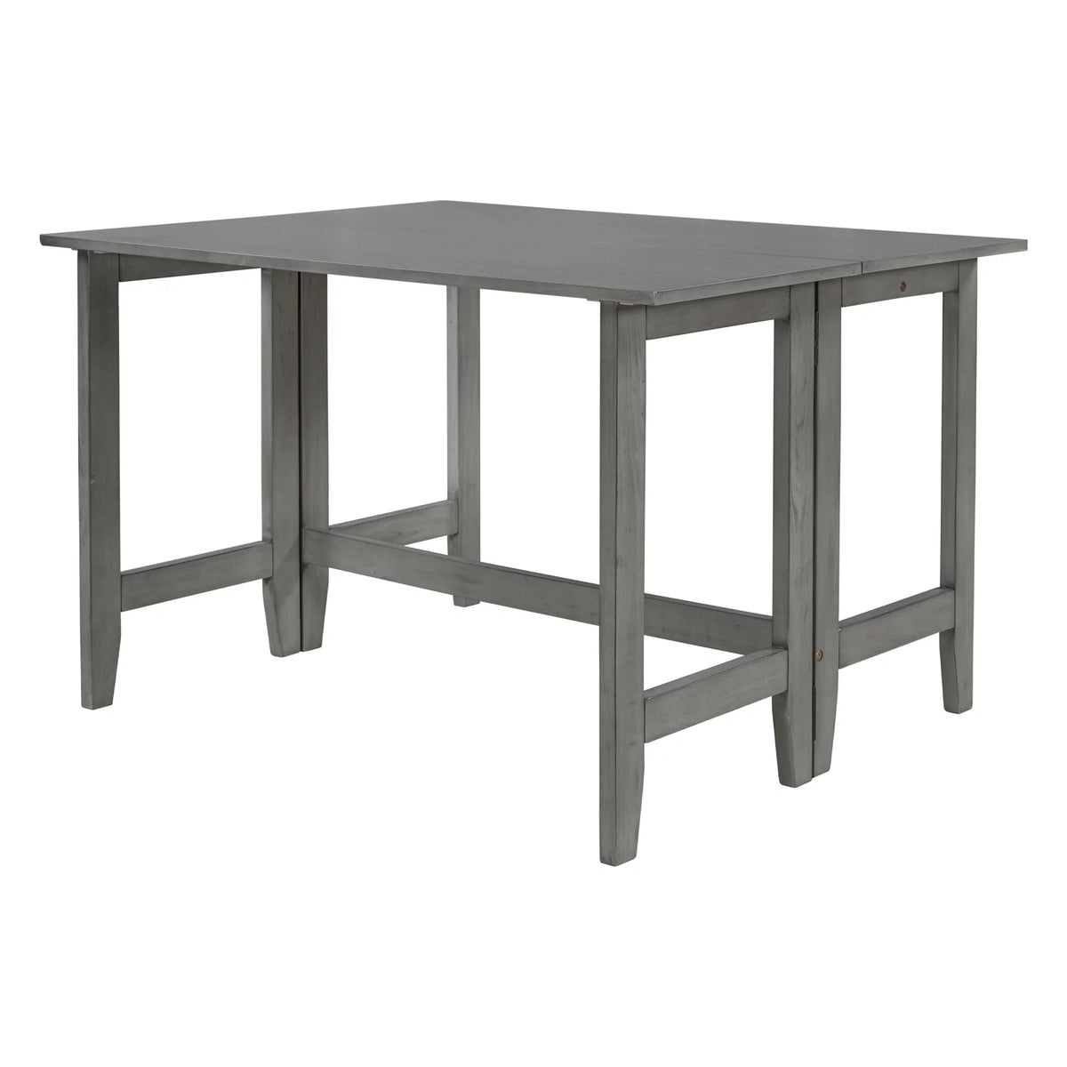 Gray Extendable Wood Dining Table with Drop Leaf B726