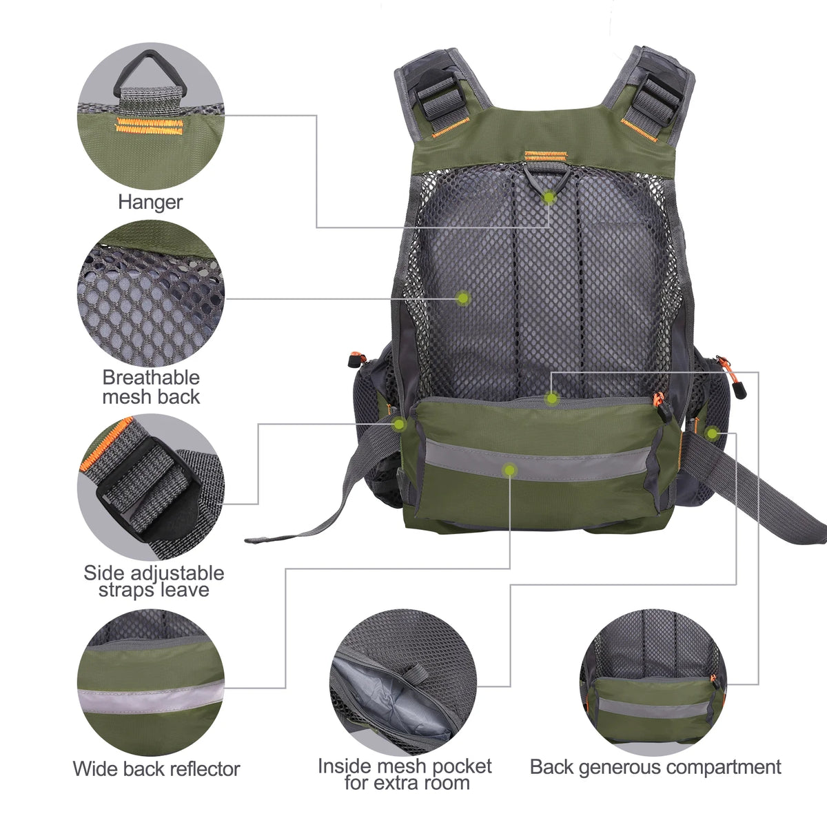 Fishing Vest Padded Waistcoat 209lb Floatation Device P30331