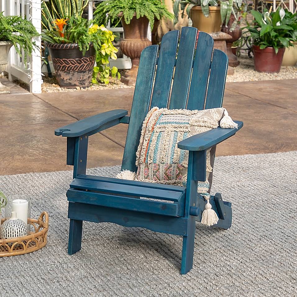 Navy Outdoor Folding Adirondack Chair U4839