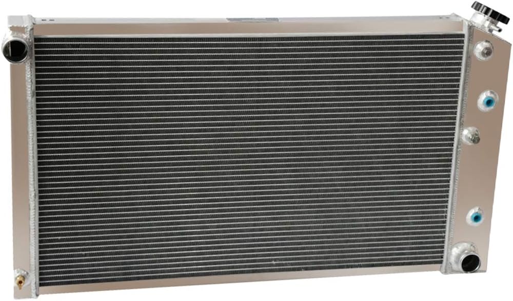 4 Row All Aluminum Engine Radiator with Fan Shroud Combo V4591