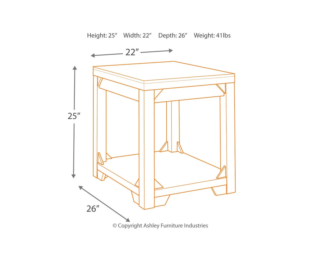 Whitewash End Table B205806