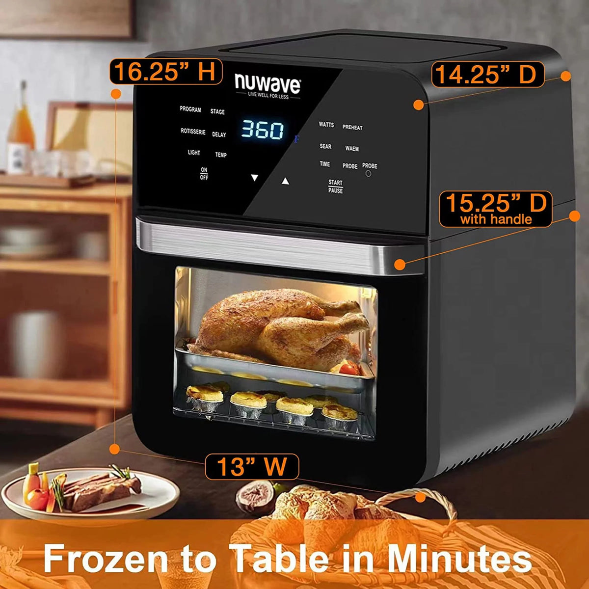 15.5-Quart 1800W Air Fryer with 100 Presets N5523