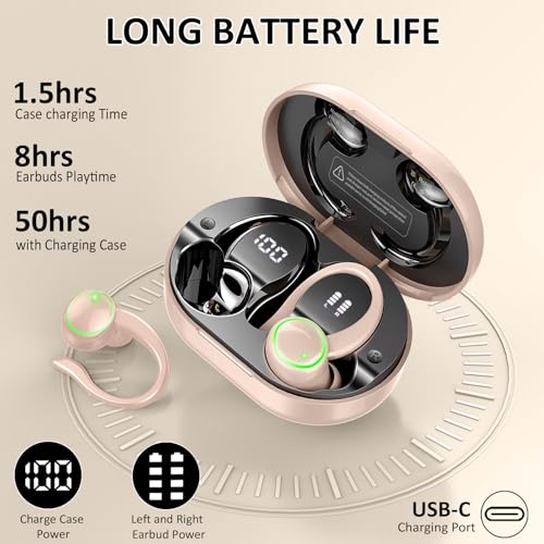 Wireless Bluetooth 5.4 Earbuds with ENC Noise Cancelling Mic, IP7 Waterproof P8233