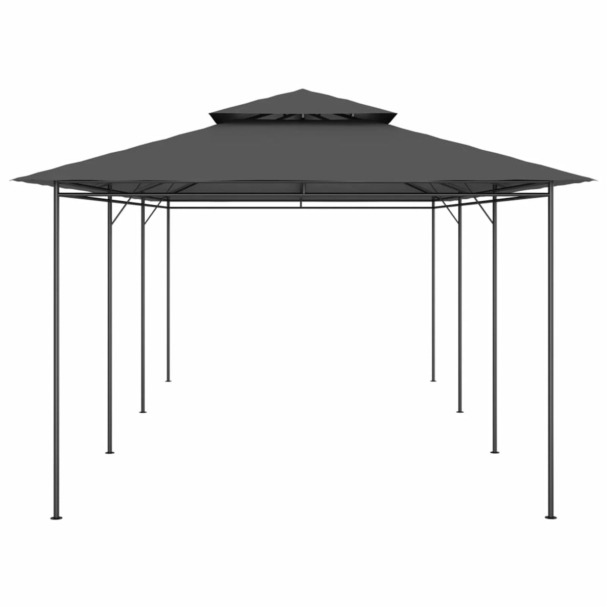 Party Tent Outdoor Gazebo Steel Frame Canopy Anthracite 236.2 x 117.3 x 106.3 Inches P558416