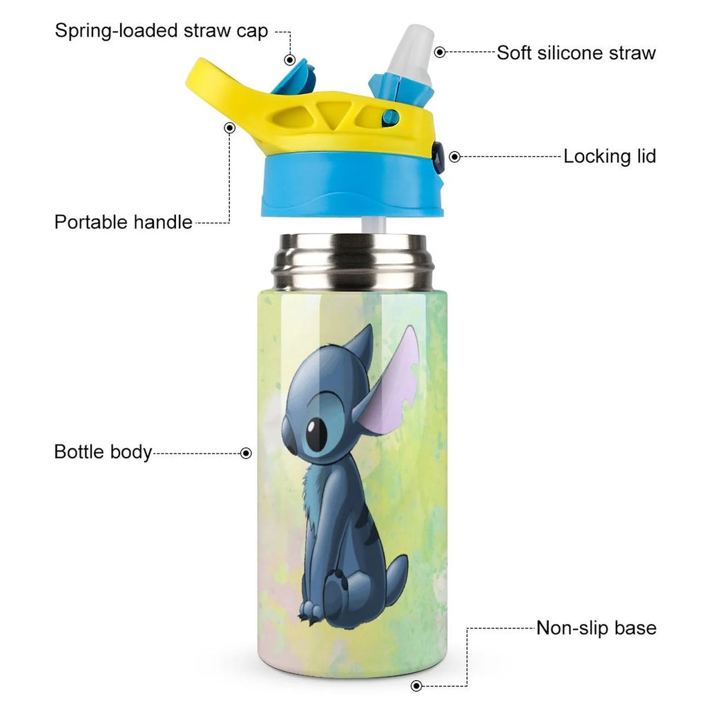 Stainless Steel Vacuum Insulated Children's Water Bottle with Straw A5021