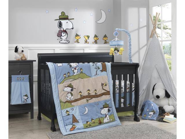 Blue, Beige, Green Campout Lamp with Shade & Bulb N897