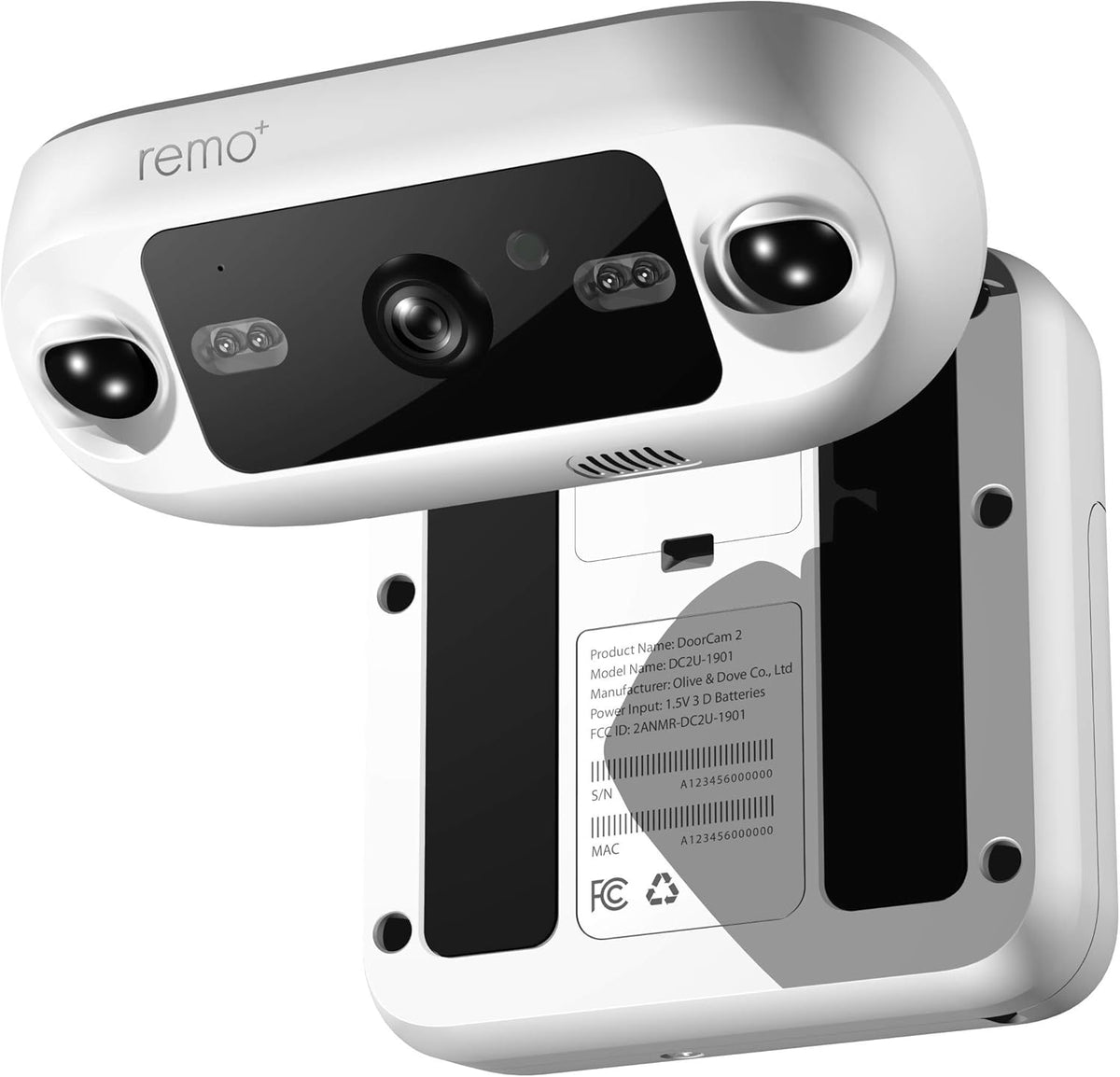 Dark Grey Wireless Over-The-Door Smart Security Camera with 1080p HD Video O8436