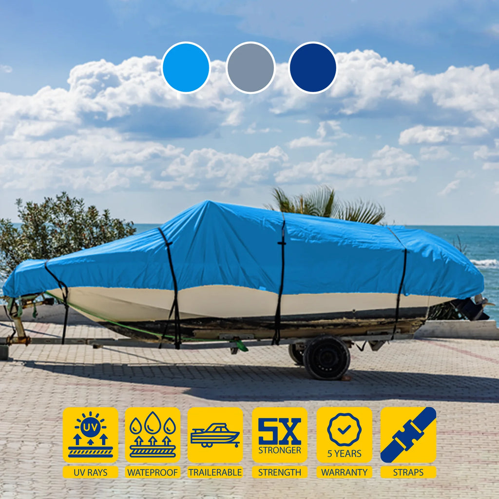 Waterproof Heavy Duty Trailerable Boat Cover with Storage Bag V105492