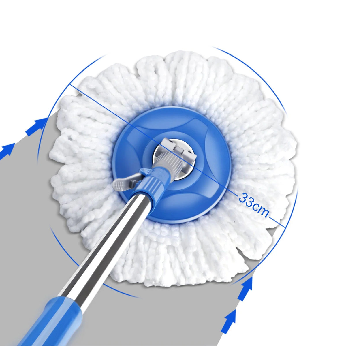 Spin Mop and Bucket System with Wringer, 5 Microfiber Mop Heads Y107464