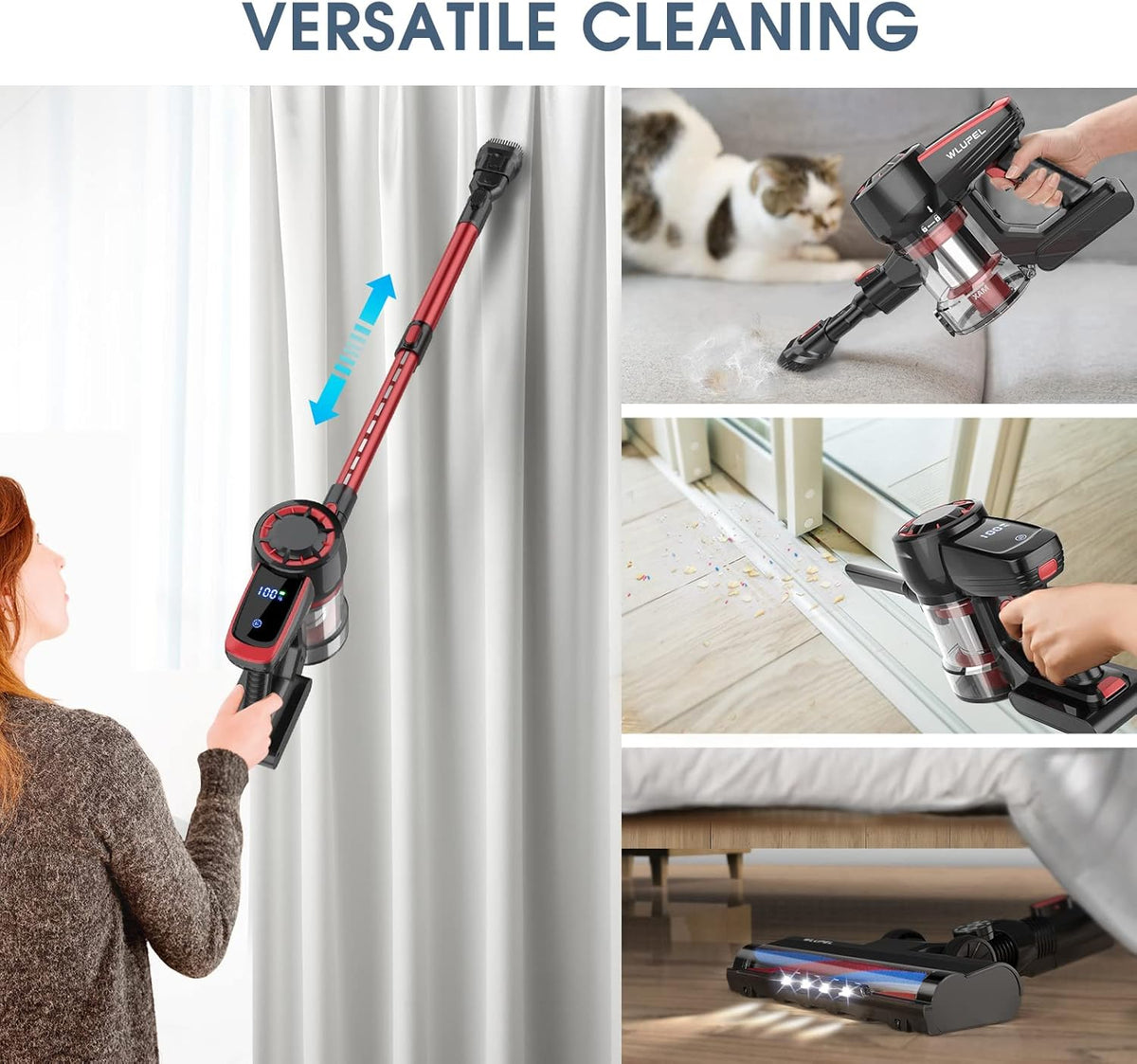 Cordless Stick Vacuum Cleaner, 25KPA, Lightweight Handheld X5141