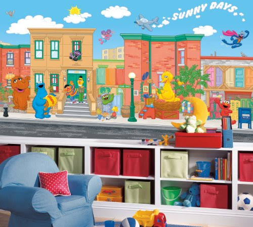 Sesame Street Prepasted Chair Rail Wall Mural Z6846