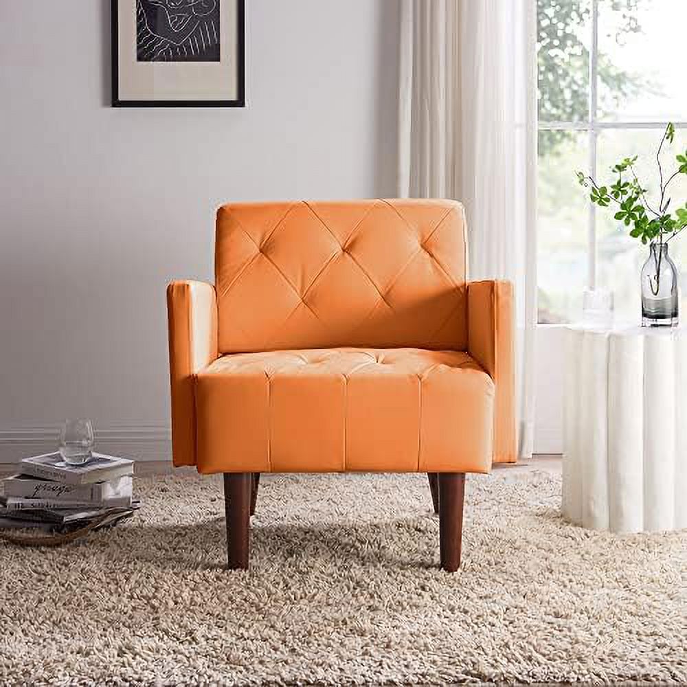 Faux Leather Tufted Accent Chair V407