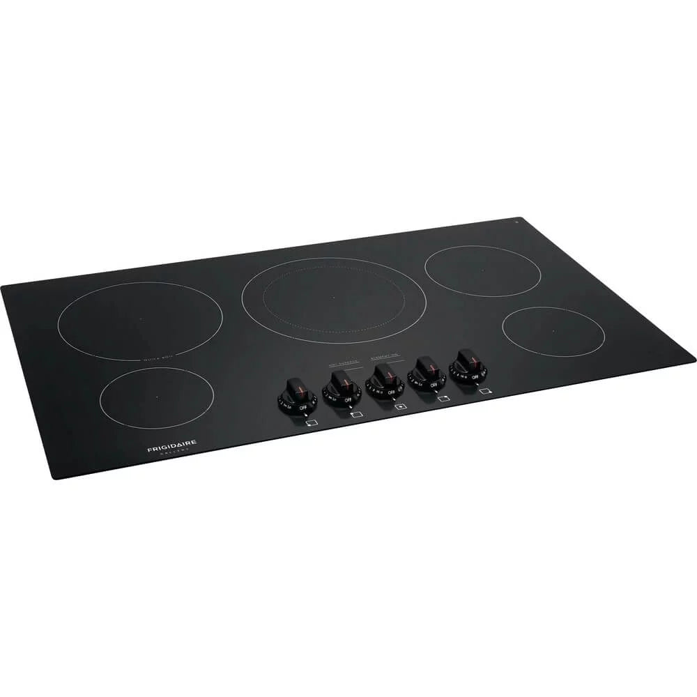 36 Electric Cooktop with 5 Elements Ceramic Glass in Black J786458
