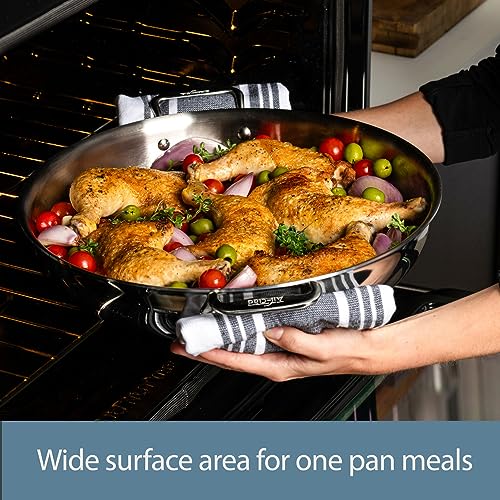 3-Ply Stainless Steel Large Frying Pan 7 Quart Z73222