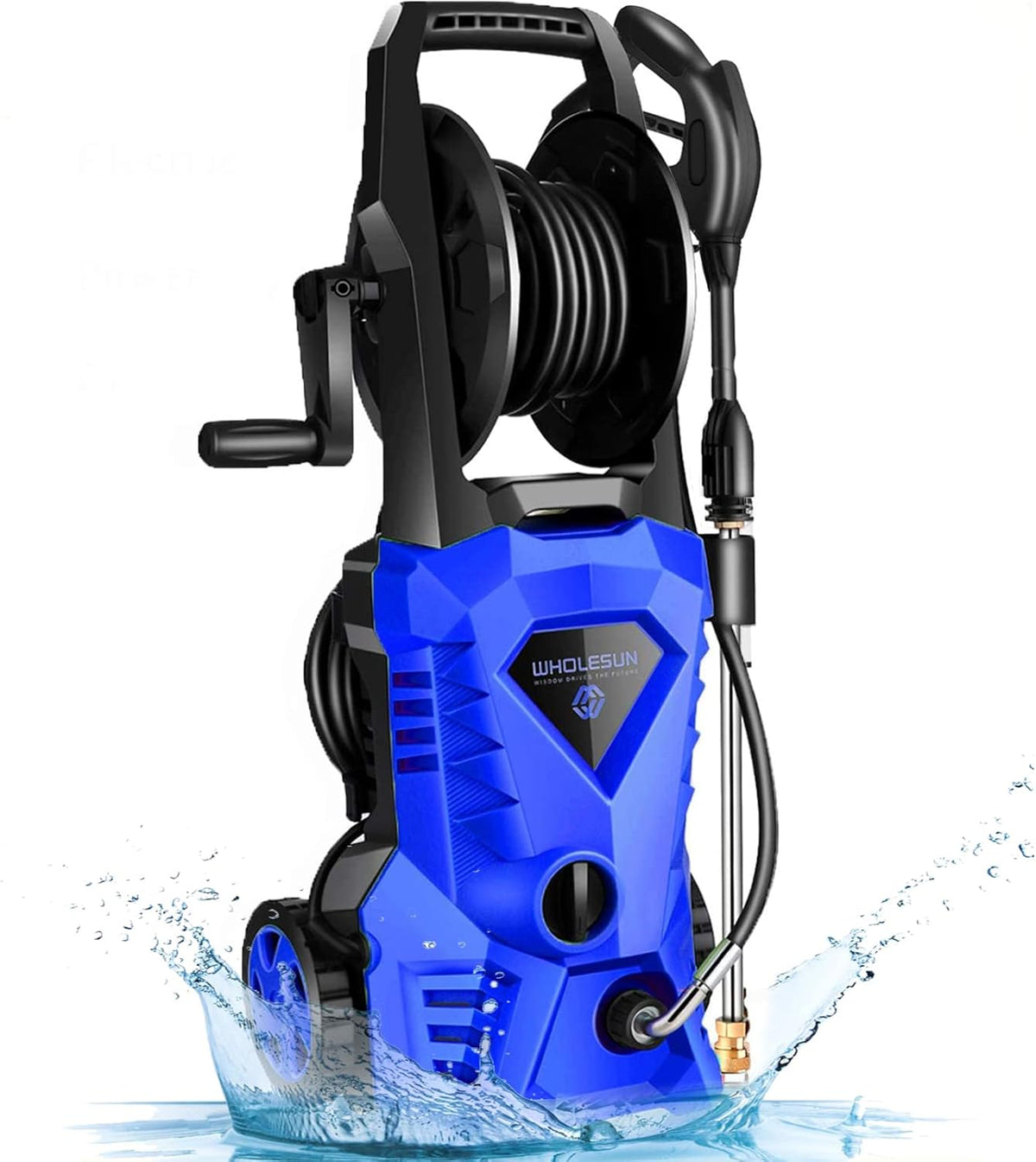 Orange Electric Pressure Washer with Hose Reel and Brush U708
