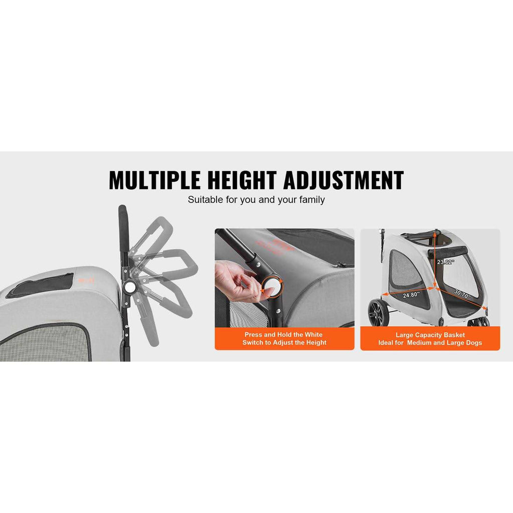 4 Wheels Pet Stroller with Brakes R72306