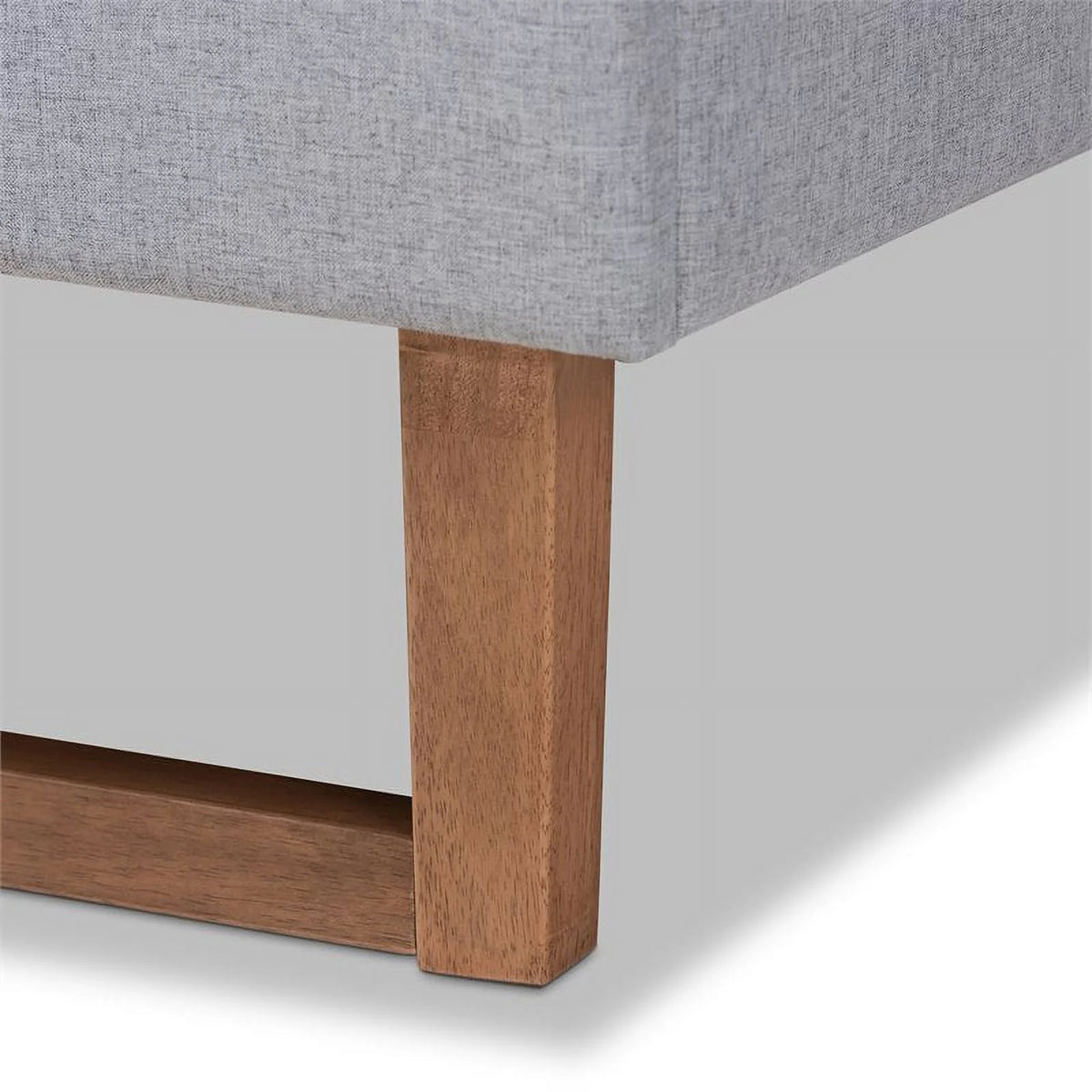 King Size Light Gray Upholstered Wood Platform Bed D97677
