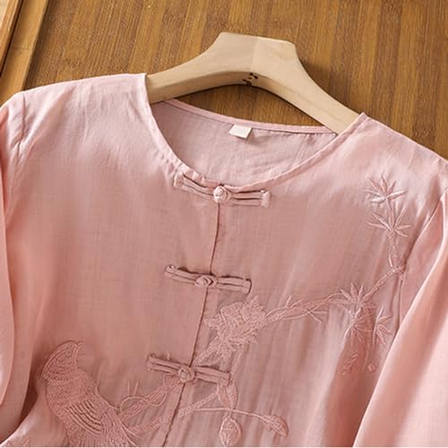 Women's Linen Long Sleeve Solid Color Blouse R9488