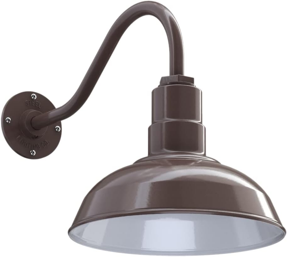 12 inch Dome Gooseneck Outdoor Wall Mounted Barn Light P8431