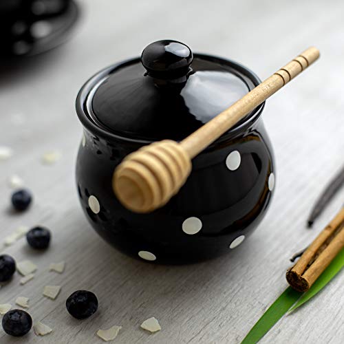 Black and White Polka Dot Large Ceramic 1.7l 60oz 4-6 Cup Teapot Milk Jug Sugar Bowl Set T65228