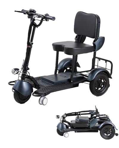 Black 3 Wheel Lightweight Folding Mobility Scooter T725842