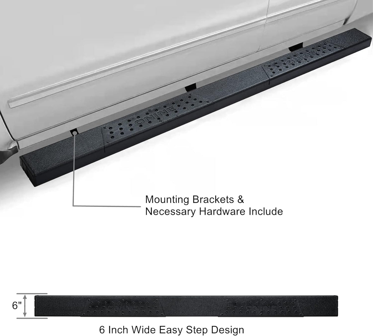 6" Texture Black Side Step Nerf Bar J341835