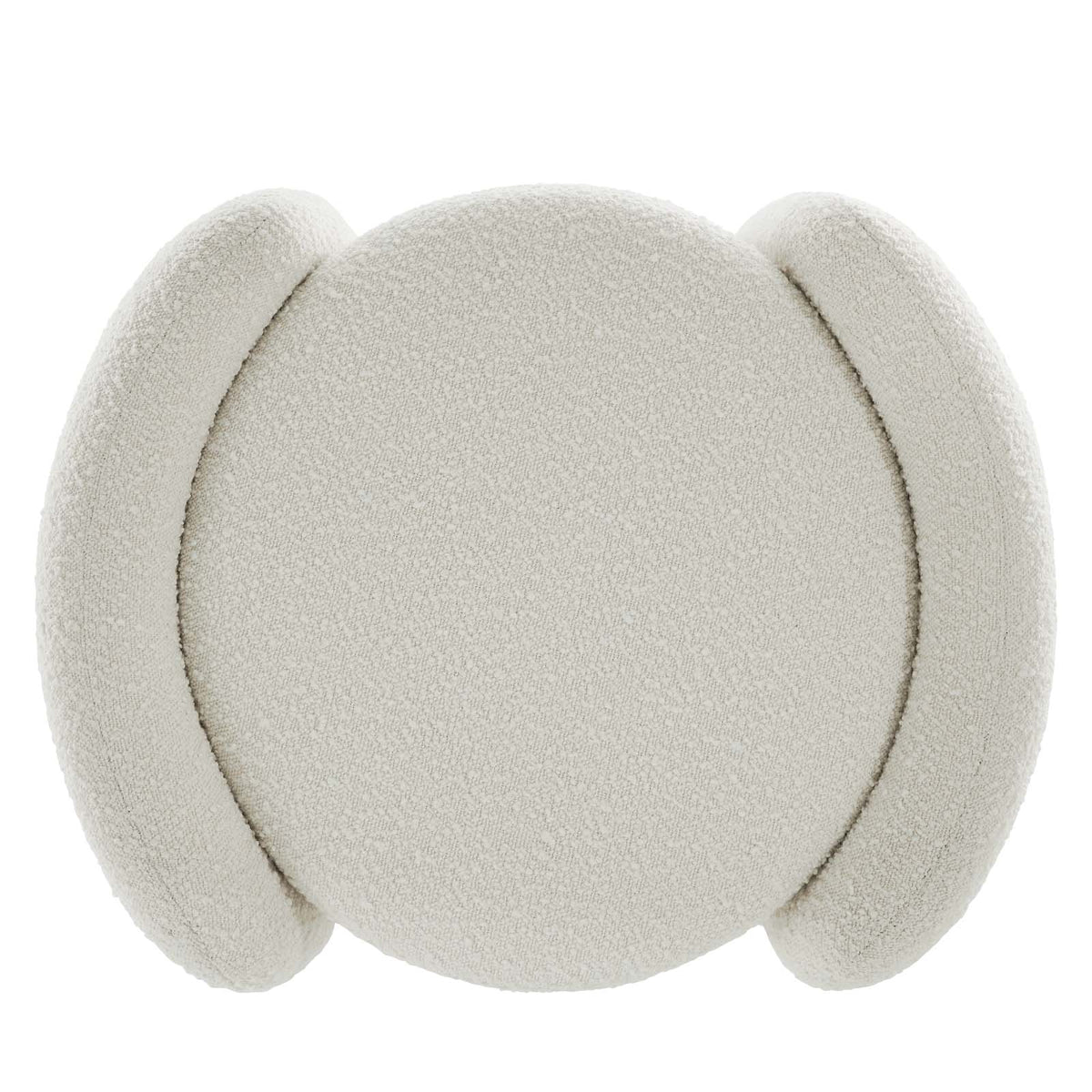 Ivory White Fabric Ottoman Accent Chair K884