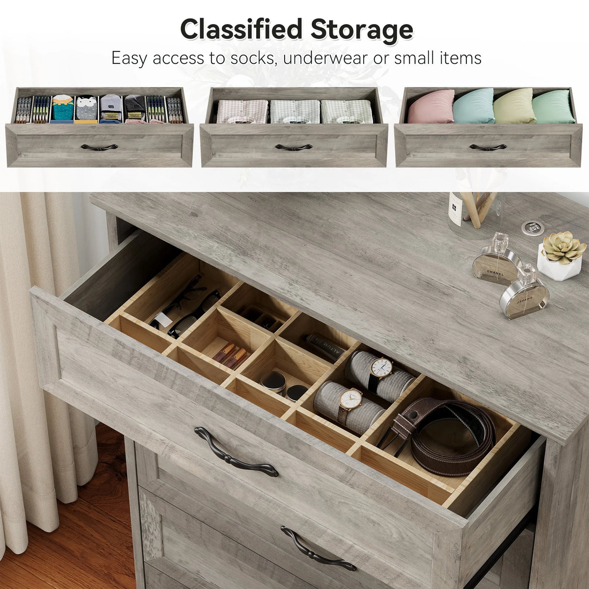 Grey 5 Drawer Dresser P473505