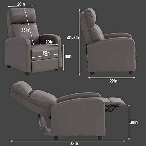 Black Recliner Chair with 2 Point Massage and Lumbar Support K5698