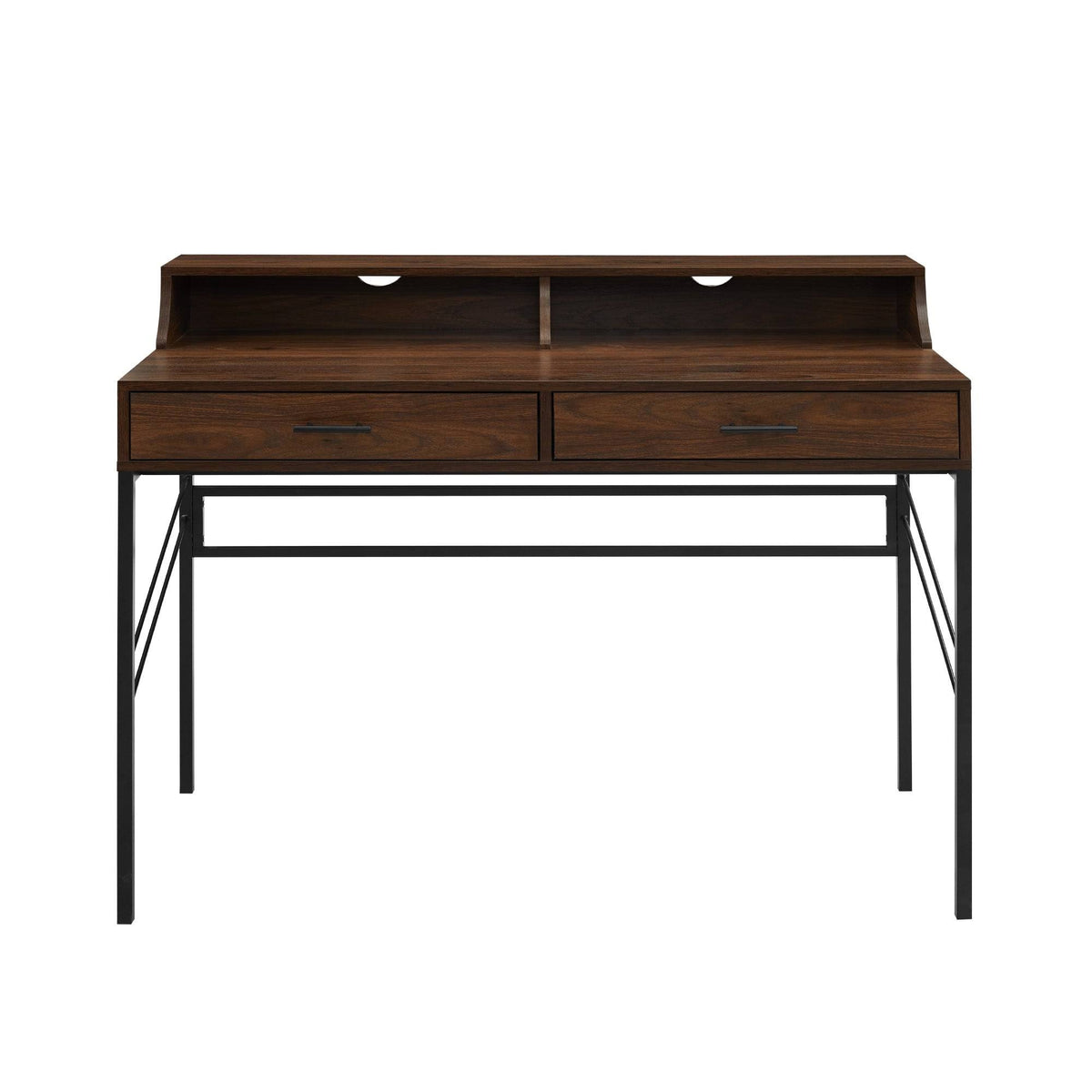 2-Drawer Desk and Hutch - Cerused Ash U66611