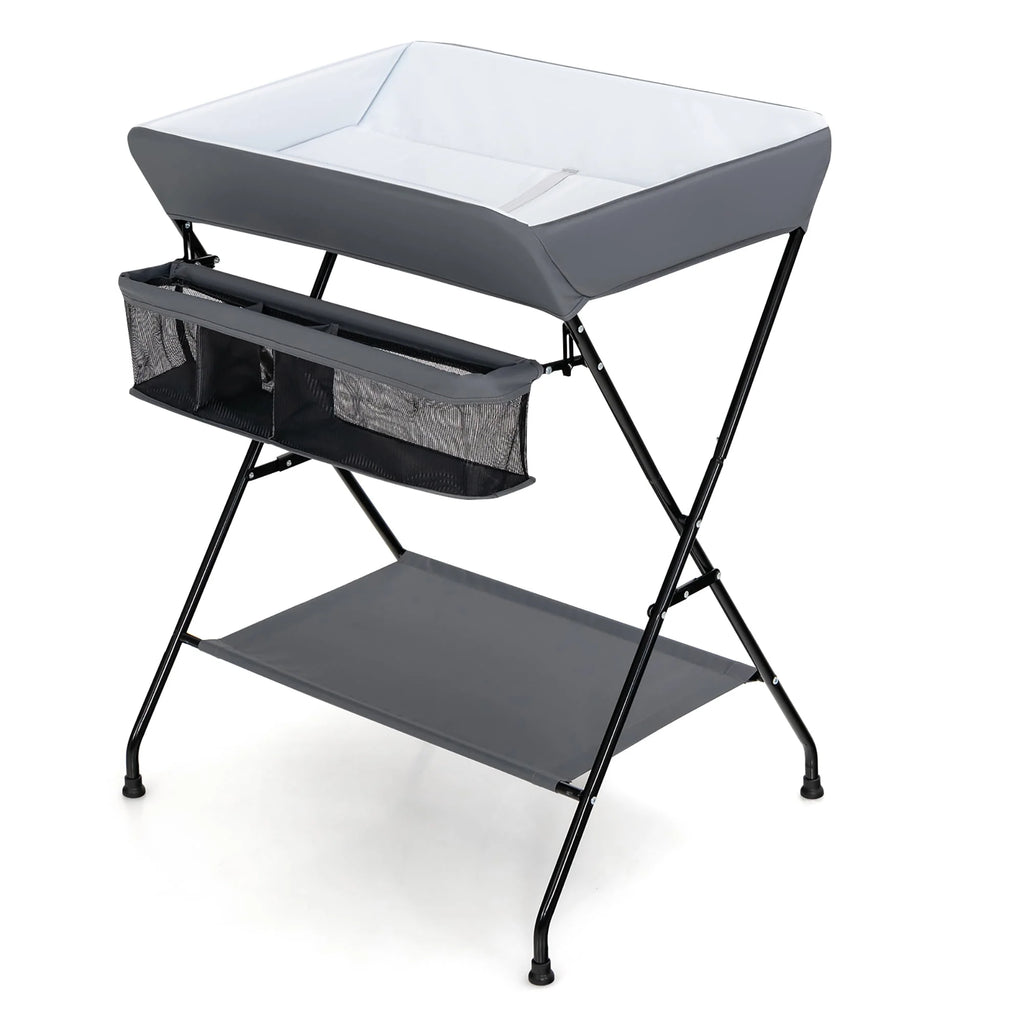 Folding Baby Changing Table with Storage Black W39839
