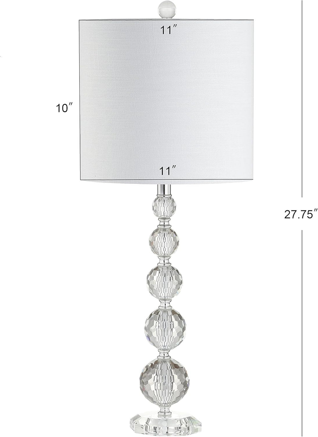 Crystal LED Table Lamp, Clear/Chrome, Set of 2 J112580