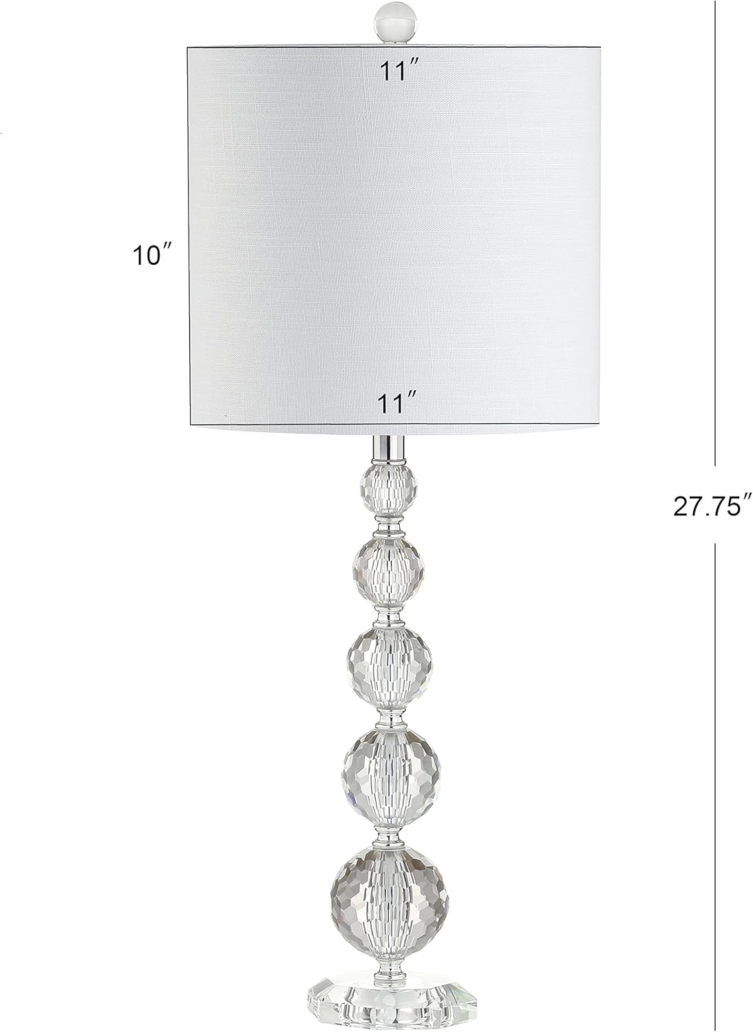 Crystal LED Table Lamp, Clear/Chrome, Set of 2 J112580