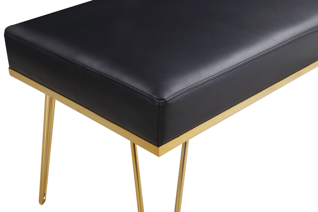 Black PU Leather Upholstered Bench L413