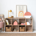 Natural Brown 6 Cube Storage Organizer Bookcase Pack of 2 H811