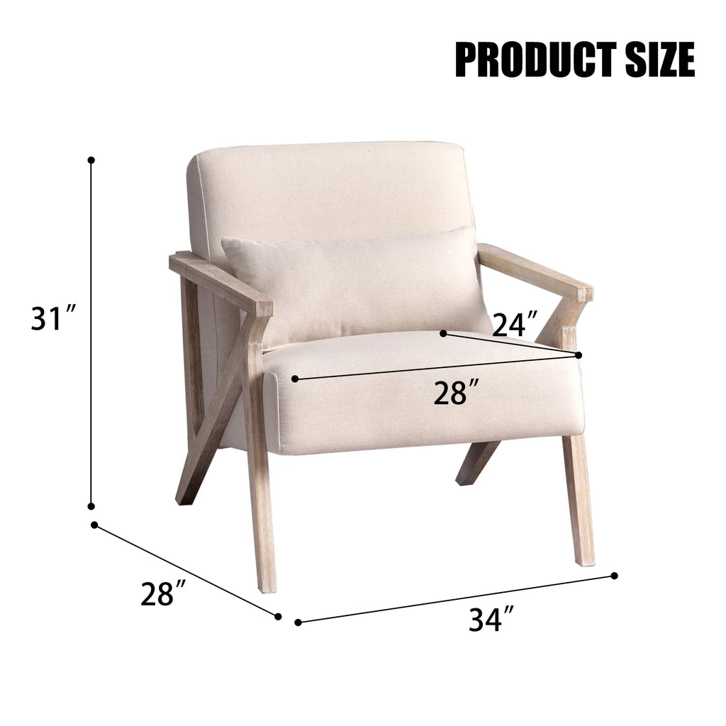 Beige Mid Century Accent Chair K592