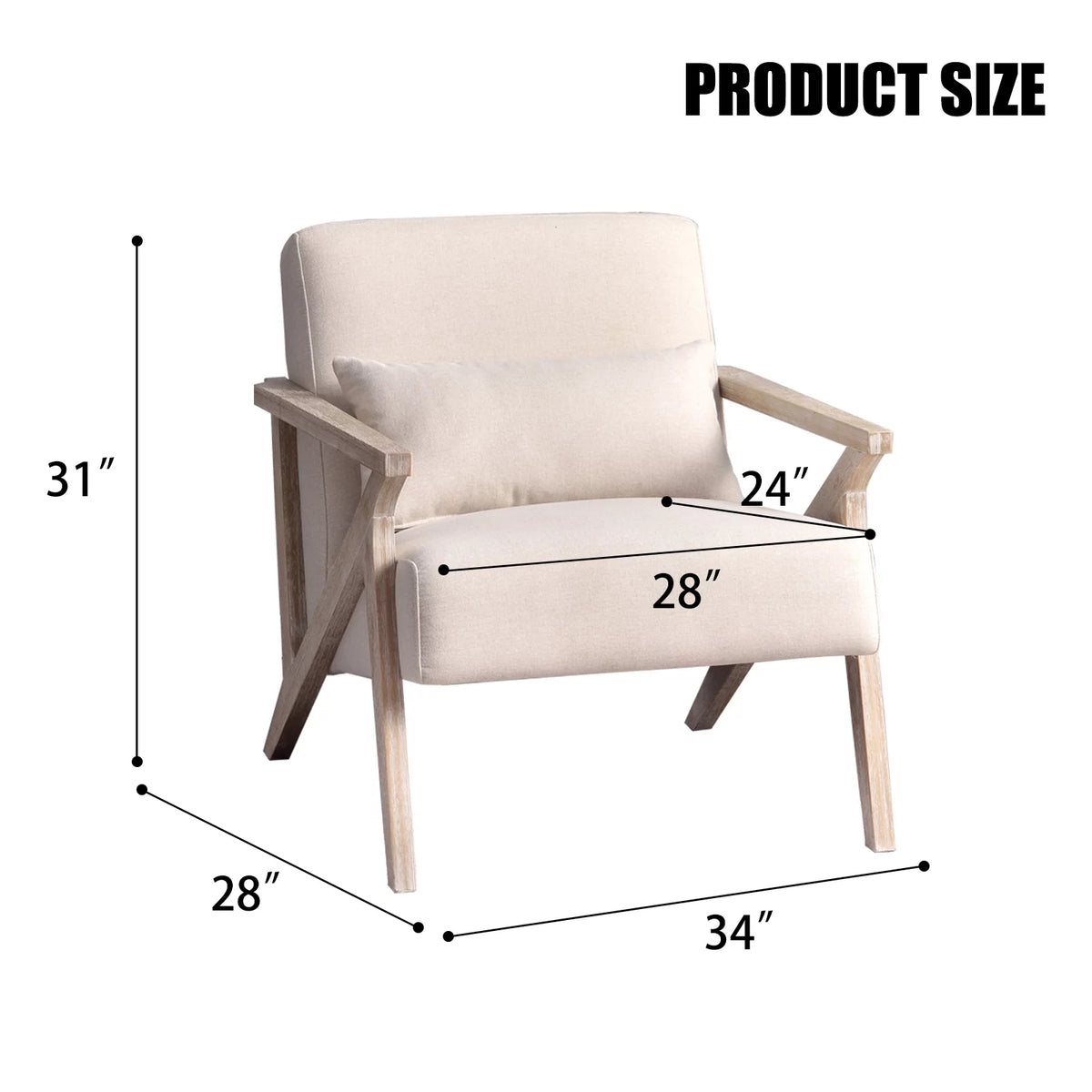 Beige Mid Century Accent Chair K592