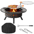 Black Wood Burning Fire Pit with Grill T209092