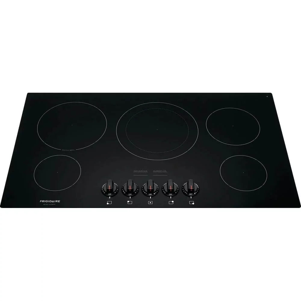 36 Electric Cooktop with 5 Elements Ceramic Glass in Black J786458
