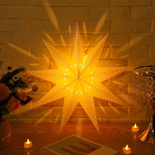 4 Pack 24 Inch Paper Star Lantern with 50 LEDs D4554