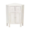 White Wooden Corner Cabinet with 2 Drawers & 2 Doors J926