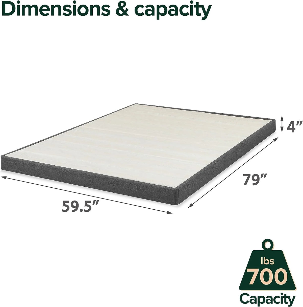 Queen Grey Upholstered Box Spring Q6217