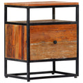 Bedside Cabinet Solid Reclaimed Wood and Steel A6937